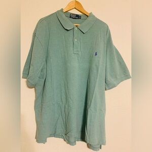 Polo Ralph Lauren Polo Style Shirt Mint Green w/Purple Logo Size 3XB